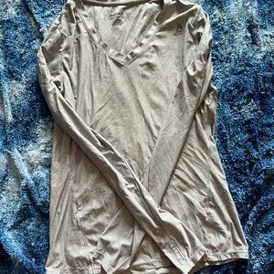 Reebok Grey Fitted Long Sleeve Athletic Top